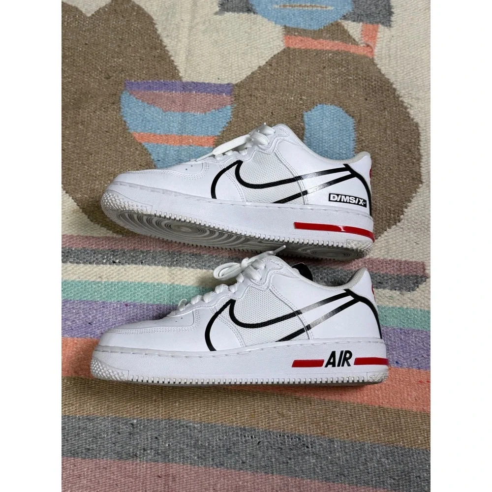 Nike Air Force 1 React Men's Shoes White Black Red DJ5159100 Size 9